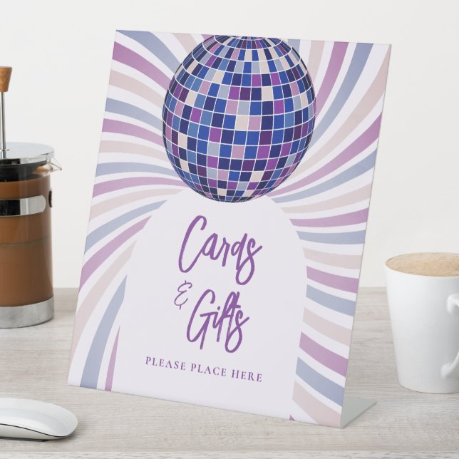 Expositor En L Retro Groovy Disco Bridal Shower Cards and Gifts (In Situ)