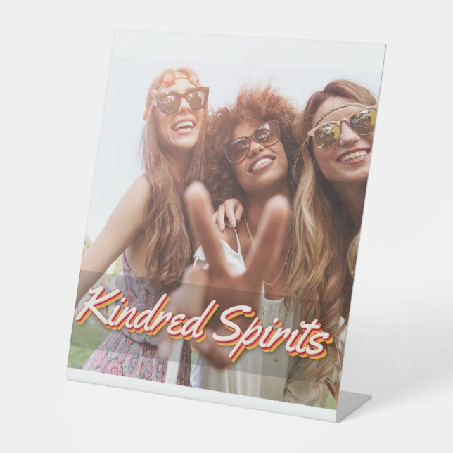 Expositor En L Retro Kindred Spirits Friendship Photo Block (Anverso)