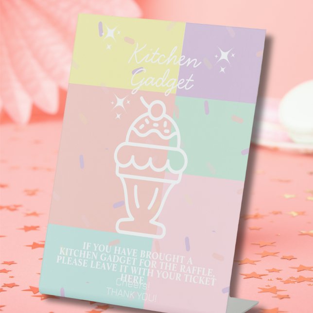Expositor En L Retro Kitchen Gadget Raffle (Retro Kitchen Gadget Raffle Pedestal Sign)