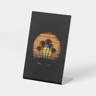 Expositor En L Retro Palm Tree Sunset Summer Beach Vintage Tropic