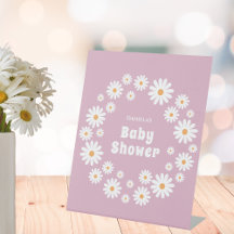 Retro Rosa Daisy Wreath Groovy Chica Baby Shower