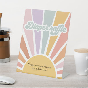 Expositor En L Retro Sunshine Groovy Baby Shower Diaper Raffle