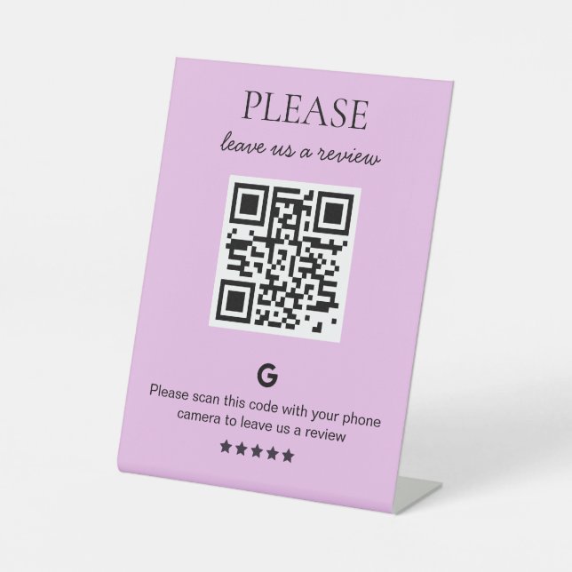 Expositor En L Revisión de código QR de negocio (Anverso)