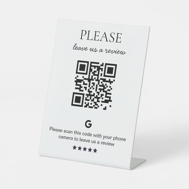 Expositor En L Revisión de código QR de negocio (Anverso)
