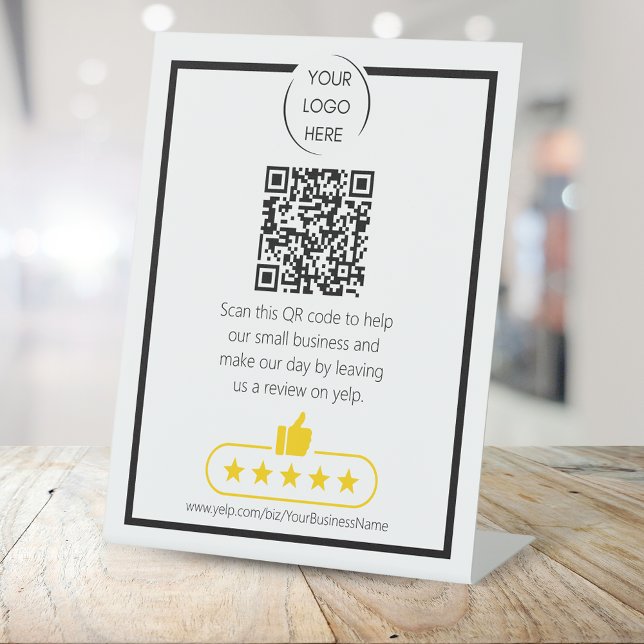 Expositor En L Revisión de código QR para pequeñas empresas YELP (Subido por el creador)