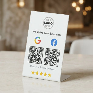 Expositor En L Revisión moderna de Google Facebook QR minimalista