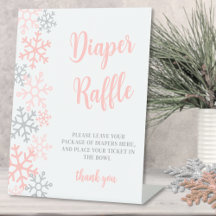 Rifa de Pañales Copo de Nieve Baby Shower de Invie