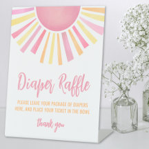 Rifa de Pañales Sol Rosa Baby Shower