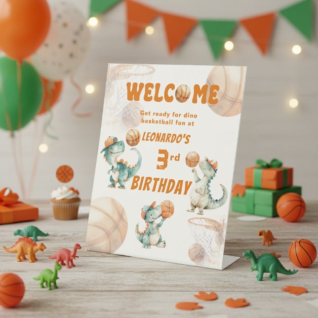Expositor En L Roar & Score Basketball Dino Boy Birthday Welcome (Subido por el creador)