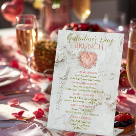 Expositor En L Rococo Floral Heart Galentine Brunch Tea Menu