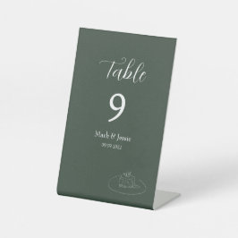 Expositor En L ROE Dusky Green & White Simple Boda