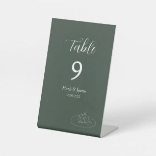 Expositor En L ROE Dusky Green & White Simple Boda