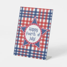 Expositor En L Rojo, blanco y azul