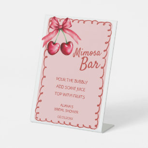 Expositor En L Rojo y Rosa Mimosa Bar Cherry Bridal Ducha