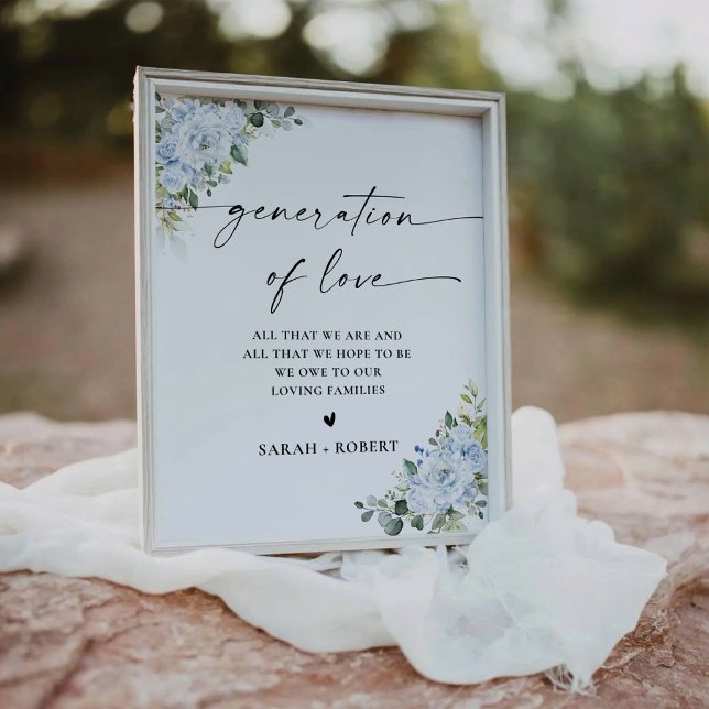 Expositor En L Romantic Light Blue Floral Generation of Love Sign (Subido por el creador)
