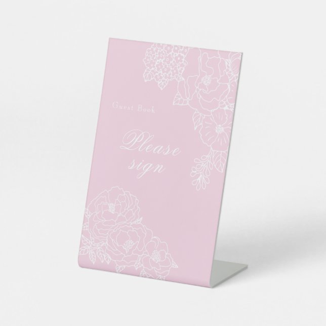 Expositor En L Romantic Wedding Peonies Blush Pink Signature (Anverso)