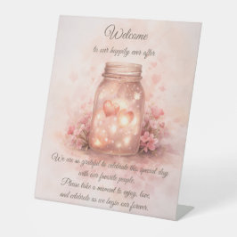 Expositor En L Romantic Wedding Welcome Sign – Mason Jar