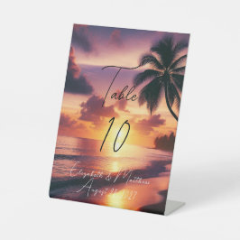 Expositor En L Romántico número de tabla de bodas de la playa Sun