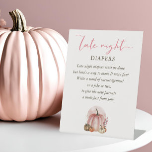 Expositor En L Ropa de calabaza rosa Baby Shower Tarde Noche