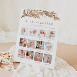 Expositor En L RORY Boho Beige Winter Wonderland Photo Milestone