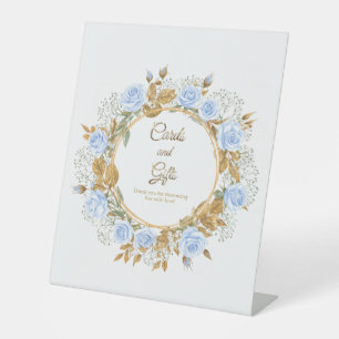 Expositor En L Rosa azul besada por oro nupcial