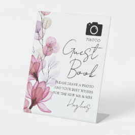Expositor En L Rosa de Boda floral de Dusty Guest Book