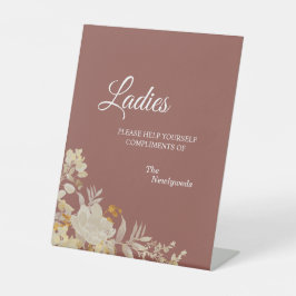 Expositor En L Rosa de Dusty Autumn Boho Boda Ladies Baño