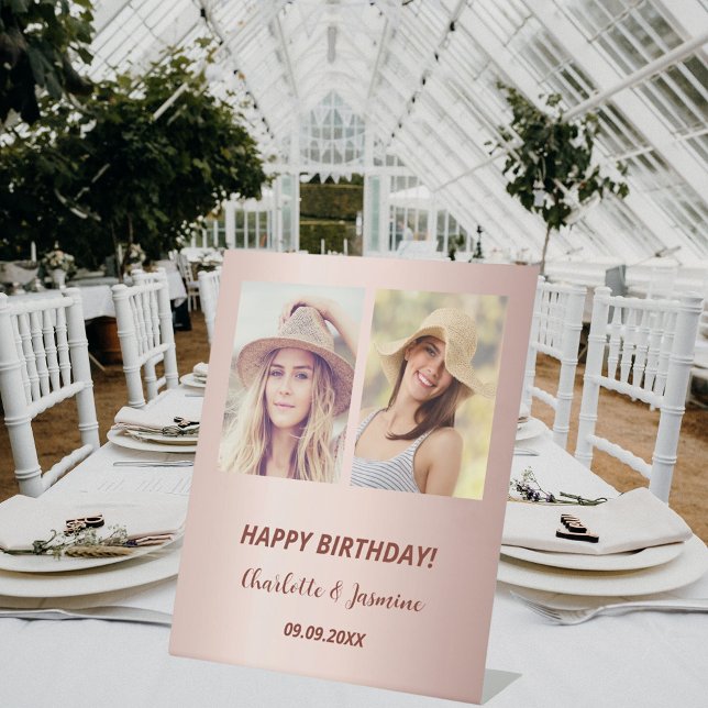 Expositor En L rosa de fotos personalizado de cumpleaños (Subido por el creador)