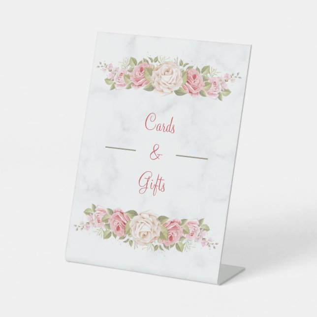 Expositor En L Rosa Flores Tarjetas De Boda Y Regalos (Anverso)