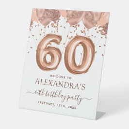 Expositor En L Rosa Globos de Oro Fiesta de cumpleaños número 60