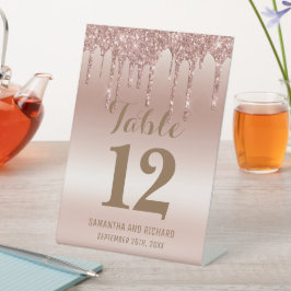 Expositor En L Rosa Purpurina de goteo de oro