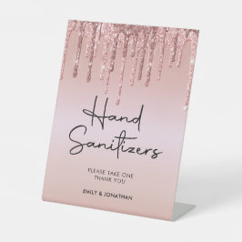 Expositor En L Rosa Purpurina de oro perfora Boda de la mano