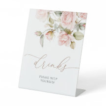 Rosa rosa y ducha verde de novia bebe Rótulo