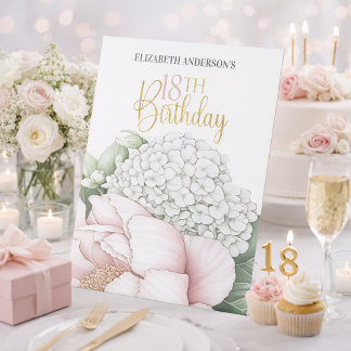 Expositor En L Rosa Rubor Peonía Floral 18 Cumpleaños