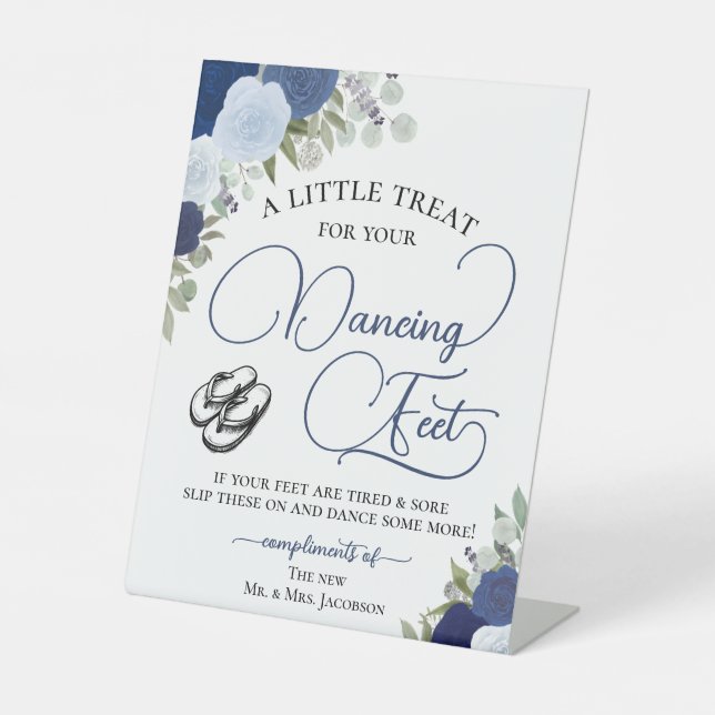 Expositor En L Rosas Azules Boho Pies Bailarines Sandalias de Ded (Anverso)