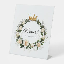 Expositor En L Rosas blancas y postre para el aliento del bebé