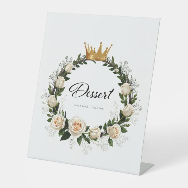 Expositor En L Rosas blancas y postre para el aliento del bebé (Anverso)