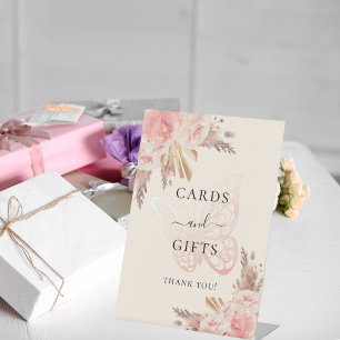 Expositor En L Rosas de mariposa rosada panes beige tarjetas de r