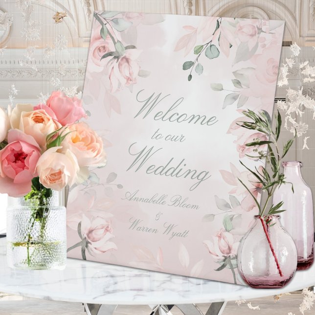 Expositor En L Rosas de Rubor Pink Secret Garden Bienvenidos Boda (Subido por el creador)