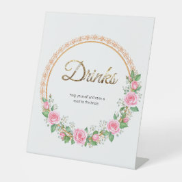 Expositor En L Rosas rosadas pasteles y bebidas respiratorias par