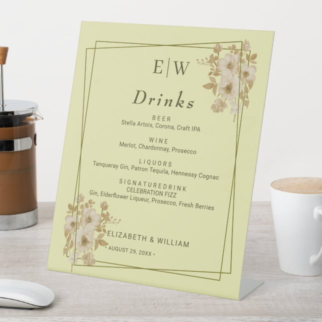 Expositor En L Rose Frame – Monogram Celestial Yellow Wedding (In Situ)