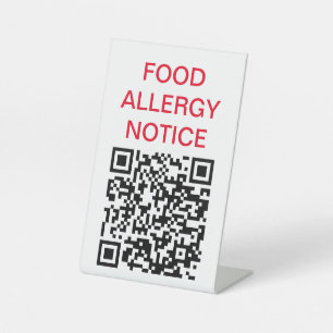 Expositor En L Rótulo - AVISO ALERGÉTICO DE ALIMENTOS Código QR