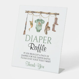 Expositor En L Rótulo Baby Shower Diaper Raffle
