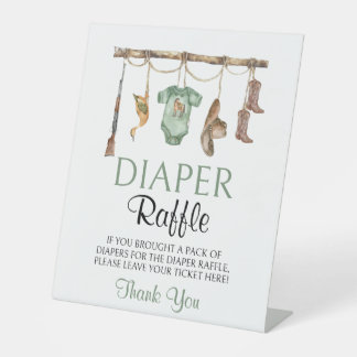 Expositor En L Rótulo Baby Shower Diaper Raffle