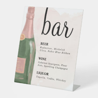 Expositor En L Rótulo bar acuático con champán rosa