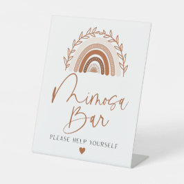 Expositor En L Rótulo bar Boho Rainbow Mimosa, tonos de terracota