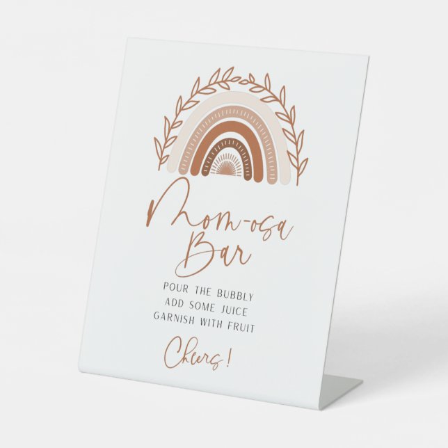 Expositor En L Rótulo bar Boho Rainbow Momosa, Rótulo de Earthy T (Anverso)