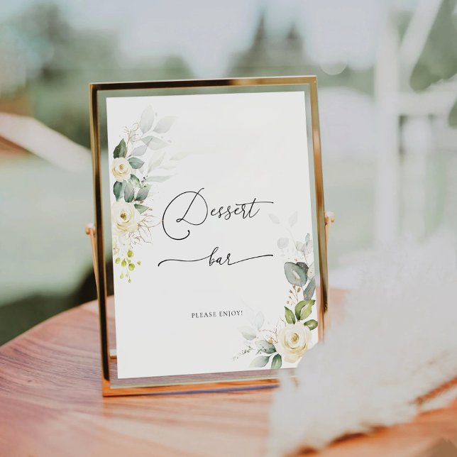 Expositor En L Rótulo bar de postres de las rosas blancas de verd (Subido por el creador)