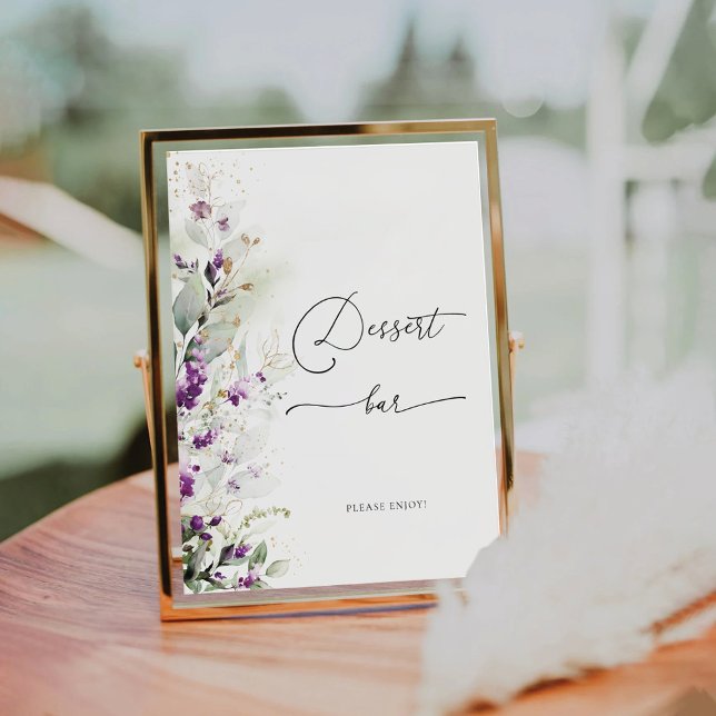 Expositor En L Rótulo bar de postres Lavender Purple Greenery (Subido por el creador)