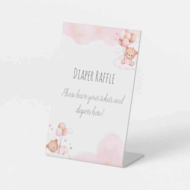 Expositor En L Rótulo Bearly Wait Diaper Raffle (Anverso)